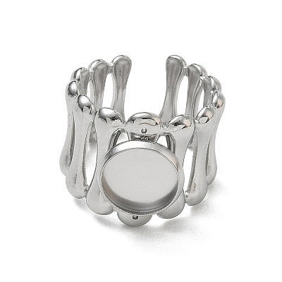 304 Stainless Steel Cuff Ring Components SA-CBA37BC-18B-P-1
