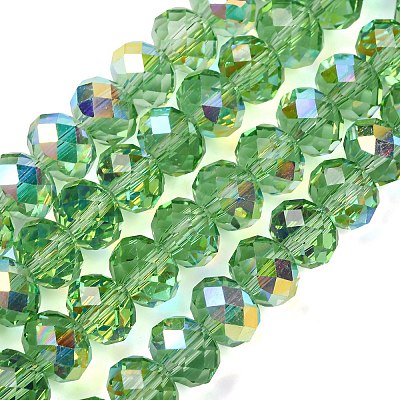 Electroplate Transparent Glass Beads Strands EGLA-A046-01C-04-1