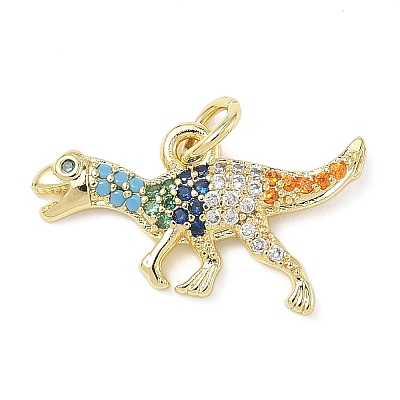 Brass Micro Pave Cubic Zirconia Pendants ZIRC-I356-10G-1