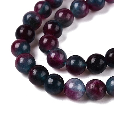 Dyed Natural White Jade Beads Strands G-T138-6mm-210-2-1