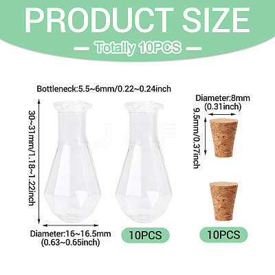 10Pcs Clear Glass Wishing Bottles AJEW-TA0002-85E-1