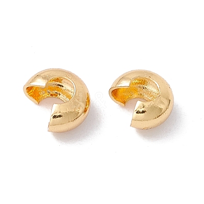 Brass Crimp Beads Covers KK-P219-05B-G02-1