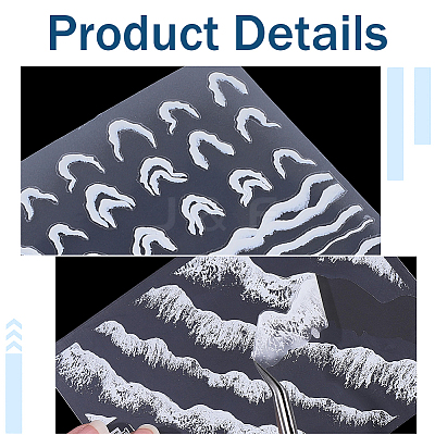 4 Sheets 4 Styles Plastic Nail Art Stickers MRMJ-SP0001-34-1