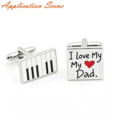 Rectangle 201 Stainless Steel Swank Cuff Links SA-CBAE2BD-01P-B-1