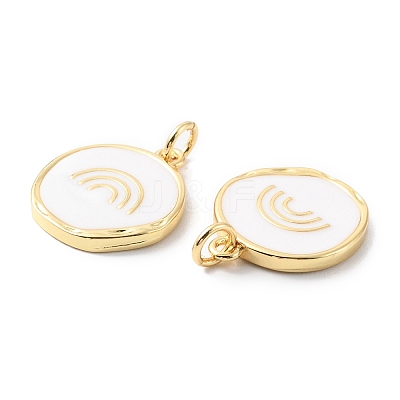 Rack Plating Brass Pendants with Jump Ring KK-F852-24G-1