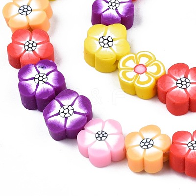 Handmade Polymer Clay Beads Strands CLAY-S096-042F-1