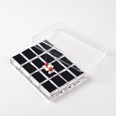 Cuboid Organic Glass Ring Display Boxes RDIS-N015-03-1