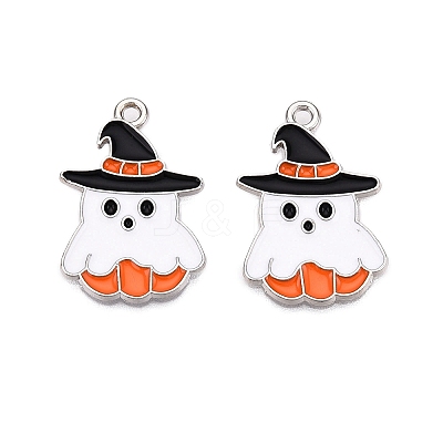 Halloween Theme Alloy Enamel Pendants ENAM-T020-08F-1