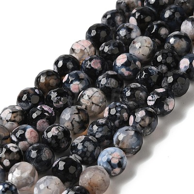 Dyed & Heated Natural Fire Crackle Agate Beads Strands G-P539-C01-06-1
