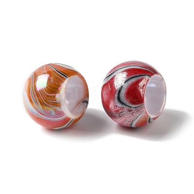 Spray Painted Opaque Acrylic European Beads OACR-G015-01-1