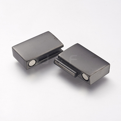 304 Stainless Steel Magnetic Clasps with Glue-in Ends STAS-I011-15B-1