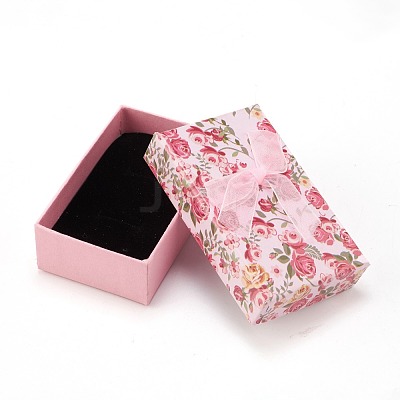 Flower Pattern Cardboard Jewelry Packaging Box CBOX-L007-003D-1
