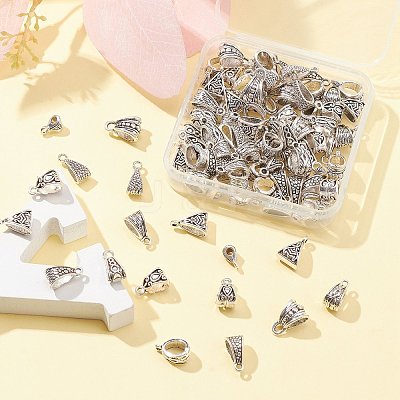 100Pcs 10 Styles Alloy Tube Bails PALLOY-CJ0003-07-1