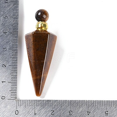 Natural Tiger Eye Faceted Cone Openable Perfume Bottle Big Pendants G-L524-18G-08-1