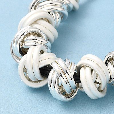 Alloy Knot Beaded Pendant Necklace with Waxed Ropes for Women NJEW-Q391-04S-1