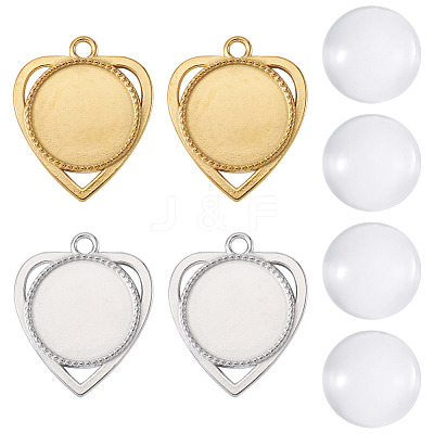 DIY Heart Pendant Making Kits STAS-TA0005-43-1