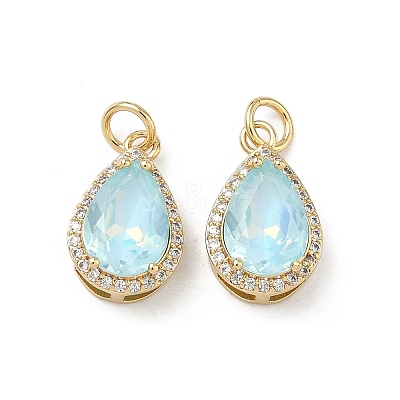 Brass Micro Pave Cubic Zirconia Pendants KK-C252-02B-G-1