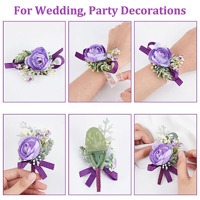 1Pc Silk Cloth Wrist Corsage AJEW-CP0001-72-1