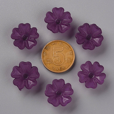 Transparent Frosted Acrylic Bead Caps MACR-S371-04A-743-1