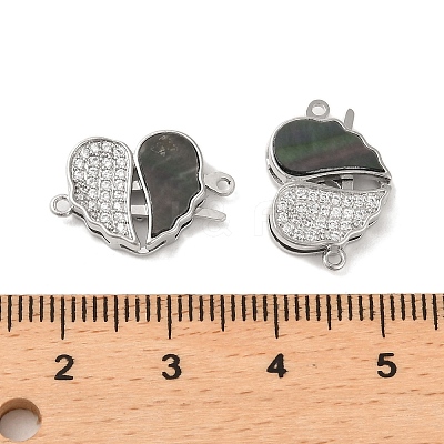 Brass Micro Pave Clear Cubic Zirconia Connector Charms KK-P260-19P-01-1