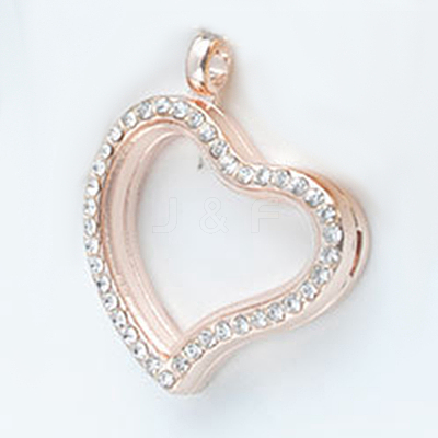Alloy Photo Frame Pendants ALRI-WH0002-23RG-RS-1
