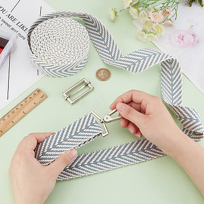 5 Yards Polycotton Jacquard Arrow Ribbon OCOR-WH0078-173C-1