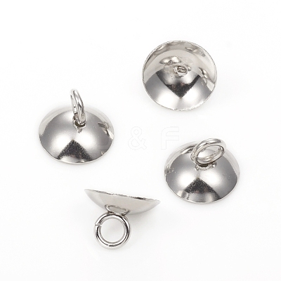 201 Stainless Steel Bead Cap Pendant Bails STAS-G224-24P-01-1