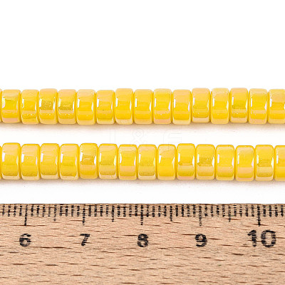 AB Color Plated Opaque Glass Beads Strands GLAA-T026-3x6mm-P13-1