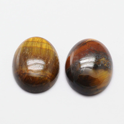 Oval Natural Tiger Eye Cabochons G-K020-18x13mm-04-1