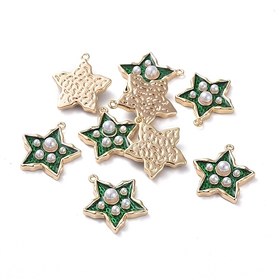 Brass Enamel Pendants KK-I661-03G-A-1