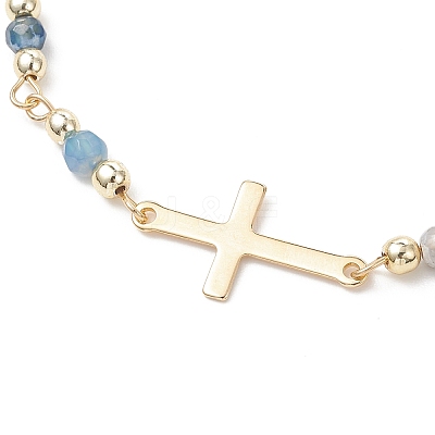 304 Stainless Steel Tiny Cross Link Bracelets BJEW-JB13244-01-1