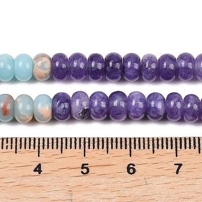 Dyed Natural White Jade & Synthetic Shoushan Stone Beads Strands G-Z135-C12-1