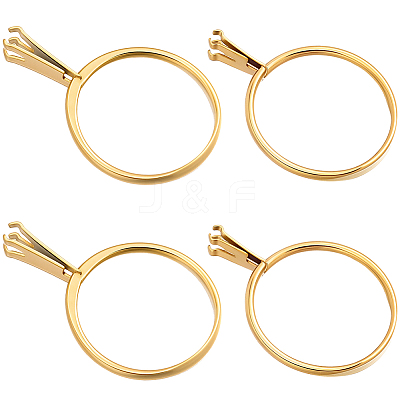 4Pcs 2 Styles 304 Stainless Steel Finger Ring Components DIY-BBC0003-13-1