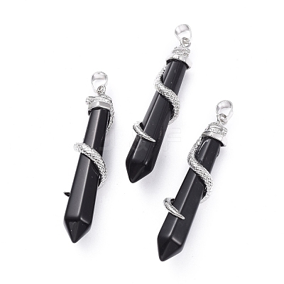 Natural Gemstone Big Pointed Pendants G-F696-B-1