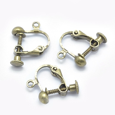Brass Screw On Clip-on Earring Findings KK-L164-01AB-NF-1