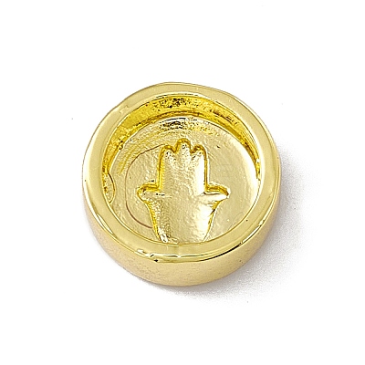 Real 18K Gold Plated Brass Enamel Beads KK-F814-05G-02-1