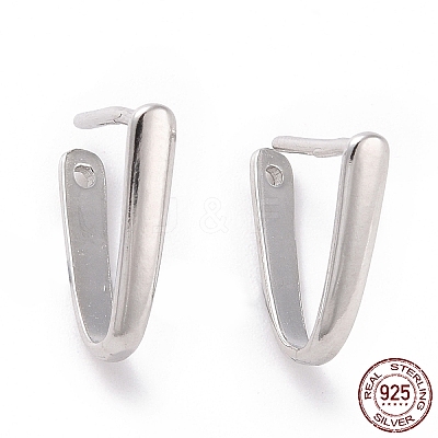 Anti-Tarnish Rhodium Plated 925 Sterling Silver Ice Pick Pinch Bails STER-D035-23P-01-1