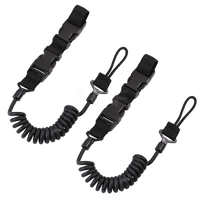 Nylon Outdoor Tactical Spring Lanyard AJEW-WH0752-319C-1
