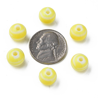 Opaque Striped Acrylic Beads MACR-S373-27D-06-1