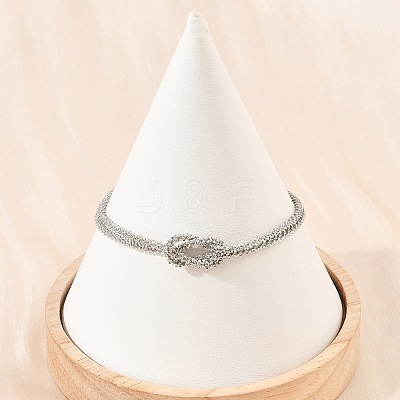 Brass Chain Knot 2-Strand Bracelets for Women KK-CBA68DA-17A-P-1