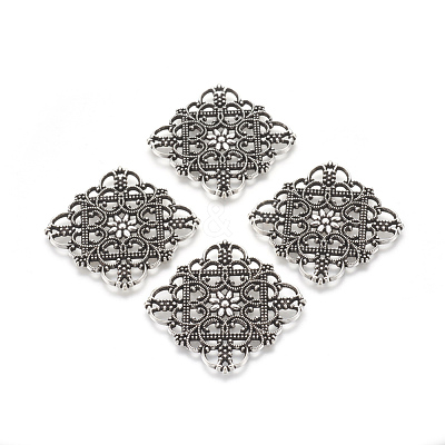 Tibetan Style Filigree Joiners TIBEP-A2690-AS-FF-1