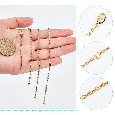 16Pcs 4 Style 304 Stainless Steel End Chains with Lobster Clasp and Jump Ring STAS-NB0001-75-1