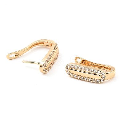 Brass Micro Pave Cubic Zirconia Hoop Earrings EJEW-D078-10KCG-1