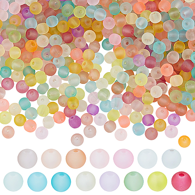 Transparent Frosted Glass Beads FGLA-PA0001-02A-1