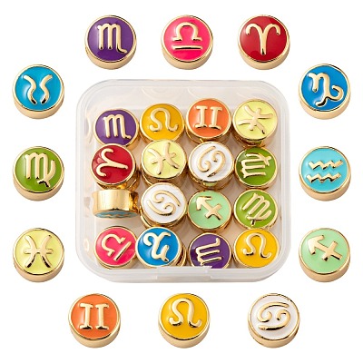 24Pcs 12 Style Brass Enamel Beads KK-LS0001-44-1