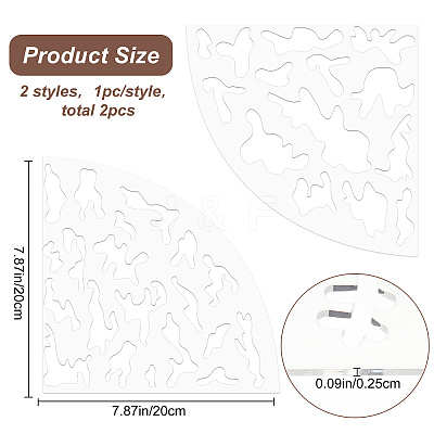 2Pcs 2 Style Acrylic Tie-Dye Template DIY-CP0008-78F-1