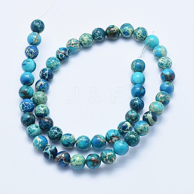 Natural Imperial Jasper Beads Strands X-G-A175B-8mm-03-1