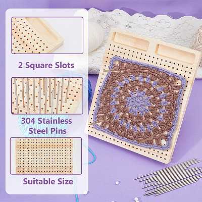 Rectangle Wood Crochet Blocking Board DIY-BC0013-51B-1