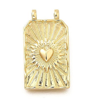 Rectangle Brass Pendants X-KK-S508-03C-G-1