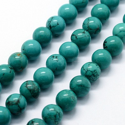 Natural Magnesite Beads Strands G-I199-33-6mm-1